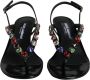 Dolce & Gabbana Zwarte leren kristallen slingback sandalen schoenen Black Dames - Thumbnail 2