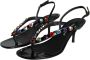 Dolce & Gabbana Zwarte leren kristallen slingback sandalen schoenen Black Dames - Thumbnail 3