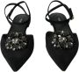 Dolce & Gabbana Zwarte leren kristallen slingback sandalen schoenen Black Dames - Thumbnail 2