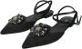 Dolce & Gabbana Zwarte leren kristallen slingback sandalen schoenen Black Dames - Thumbnail 3