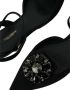 Dolce & Gabbana Zwarte leren kristallen slingback sandalen schoenen Black Dames - Thumbnail 7