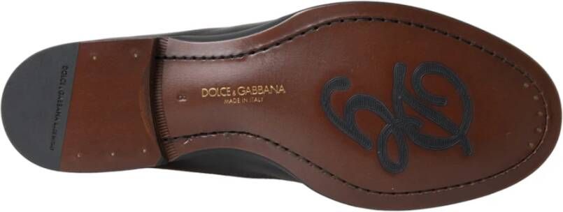 Dolce & Gabbana Zwarte Leren Loafer Jurkschoenen Black Heren