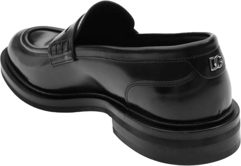 Dolce & Gabbana Zwarte Leren Loafer Schoenen Black Heren