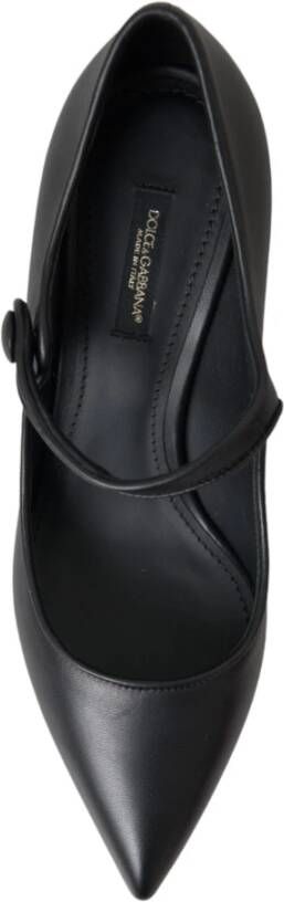 Dolce & Gabbana Zwarte leren logo hakken Mary Janes pompen schoenen Black Dames