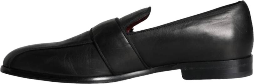 Dolce & Gabbana Zwarte leren logo loafers heren jurkschoenen Black Heren