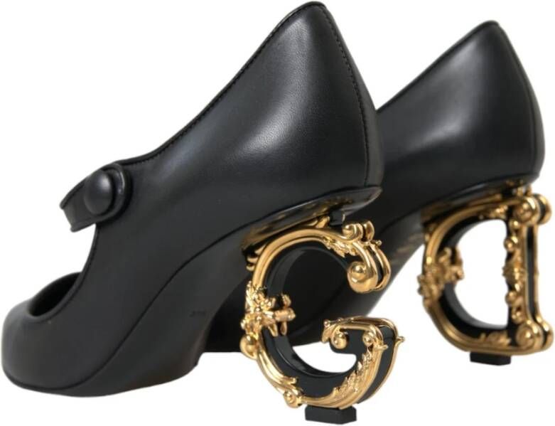 Dolce & Gabbana Ornate Heel Zwarte Pumps Black Dames