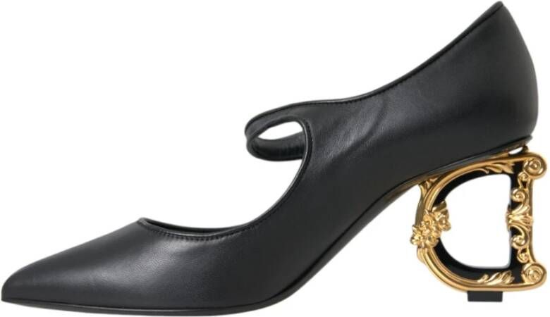 Dolce & Gabbana Ornate Heel Zwarte Pumps Black Dames