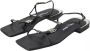 Dolce & Gabbana Zwarte Leren Logo Platte Sandalen Black Dames - Thumbnail 11