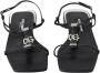 Dolce & Gabbana Zwarte Leren Logo Platte Sandalen Black Dames - Thumbnail 12