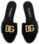 Dolce & Gabbana Zwarte Leren Logo Sandalen Black Dames - Thumbnail 2