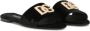 Dolce & Gabbana Zwarte Leren Logo Sandalen Black Dames - Thumbnail 3