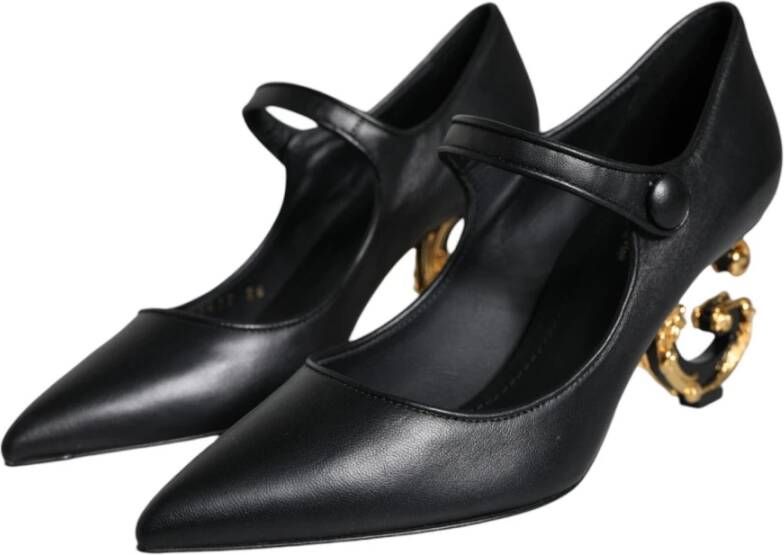 Dolce & Gabbana Zwarte leren Mary Jane-pumps Black Dames