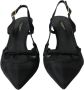 Dolce & Gabbana Zwarte leren mesh slingback hakken Black Dames - Thumbnail 2