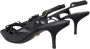 Dolce & Gabbana Zwarte leren mesh slingback hakken Black Dames - Thumbnail 4