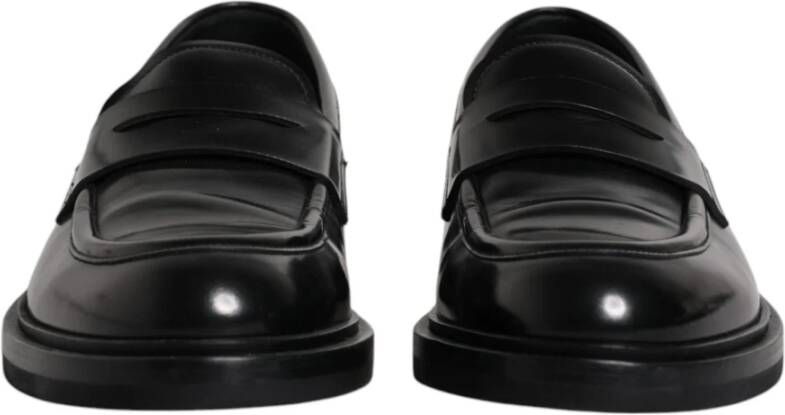 Dolce & Gabbana Zwarte leren mocassin formele schoenen Black Heren