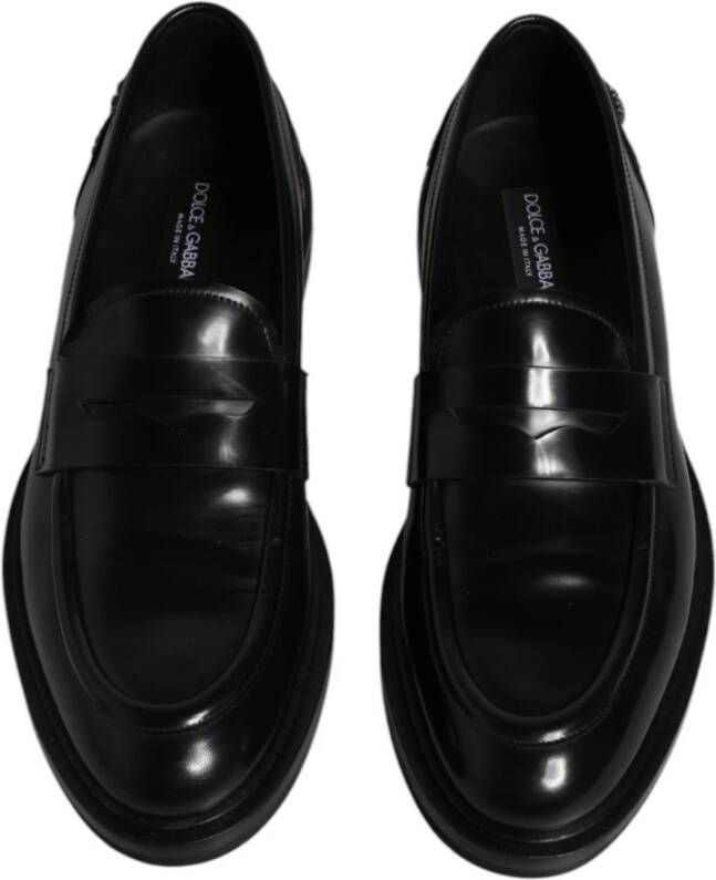 Dolce & Gabbana Zwarte leren mocassin formele schoenen Black Heren