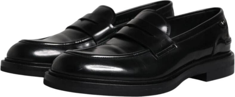 Dolce & Gabbana Zwarte leren mocassin formele schoenen Black Heren