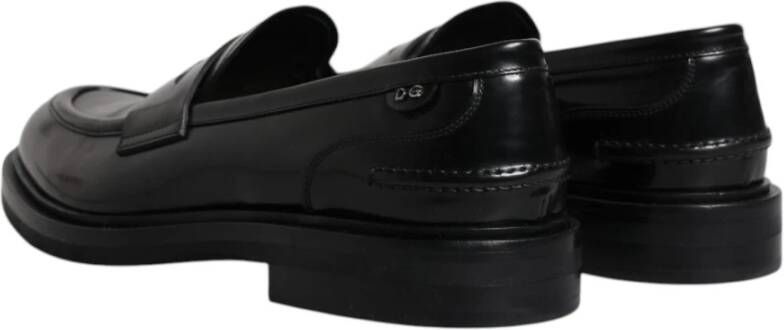 Dolce & Gabbana Zwarte leren mocassin formele schoenen Black Heren