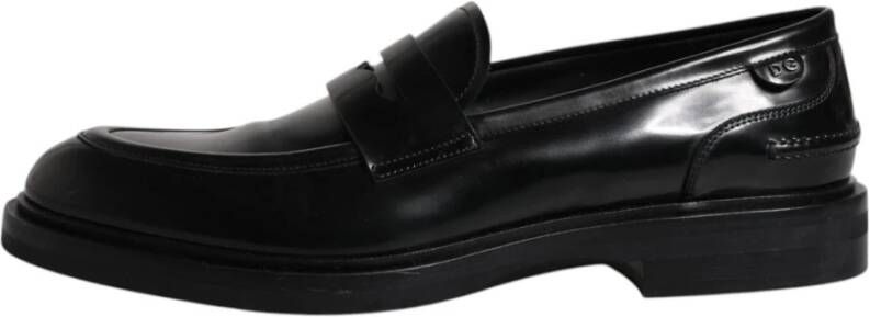 Dolce & Gabbana Zwarte leren mocassin formele schoenen Black Heren