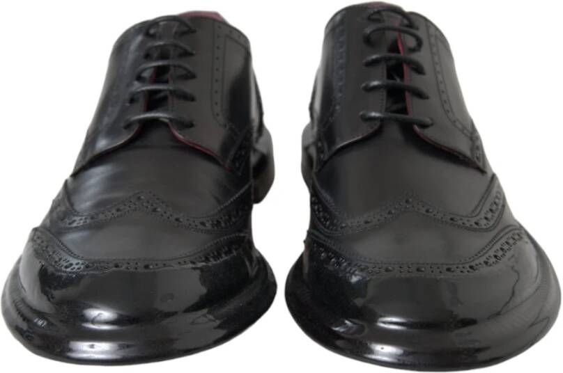 Dolce & Gabbana Zwarte Leren Oxford Wingtip Formele Schoenen Black Heren