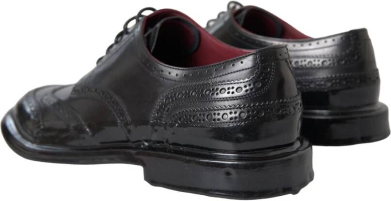 Dolce & Gabbana Zwarte Leren Oxford Wingtip Formele Schoenen Black Heren