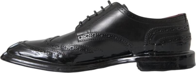 Dolce & Gabbana Zwarte Leren Oxford Wingtip Formele Schoenen Black Heren