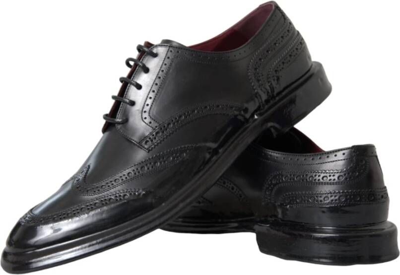 Dolce & Gabbana Zwarte Leren Oxford Wingtip Formele Schoenen Black Heren