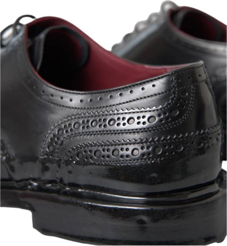 Dolce & Gabbana Zwarte Leren Oxford Wingtip Formele Schoenen Black Heren