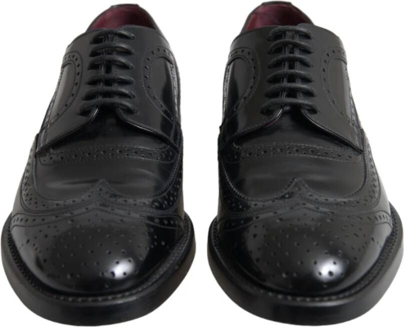 Dolce & Gabbana Zwarte Leren Oxford Wingtip Formele Schoenen Black Heren