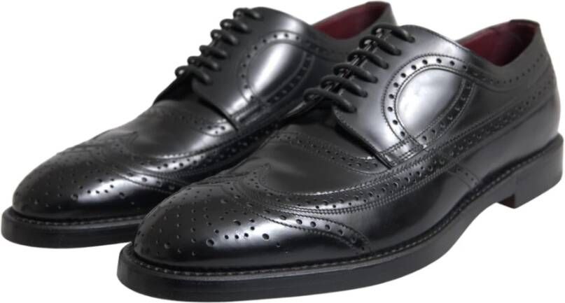 Dolce & Gabbana Zwarte Leren Oxford Wingtip Formele Schoenen Black Heren