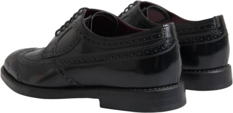 Dolce & Gabbana Zwarte Leren Oxford Wingtip Formele Schoenen Black Heren