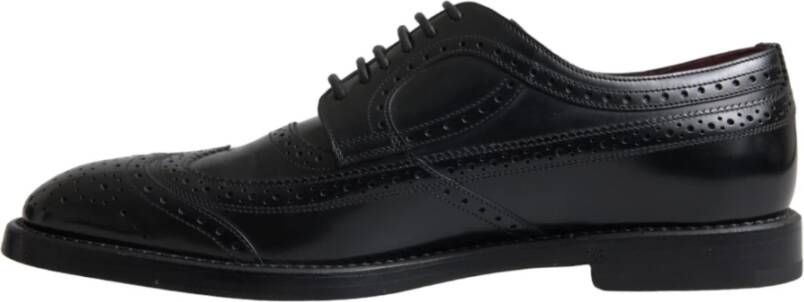 Dolce & Gabbana Zwarte Leren Oxford Wingtip Formele Schoenen Black Heren