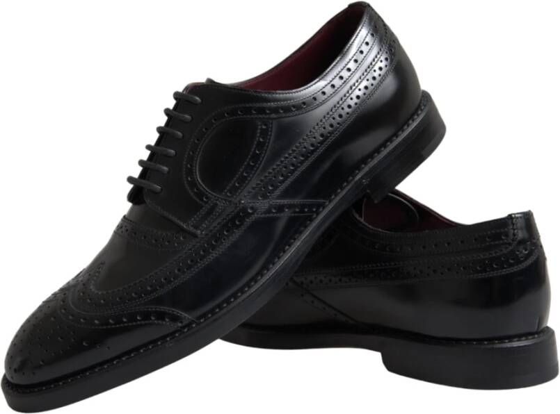 Dolce & Gabbana Zwarte Leren Oxford Wingtip Formele Schoenen Black Heren