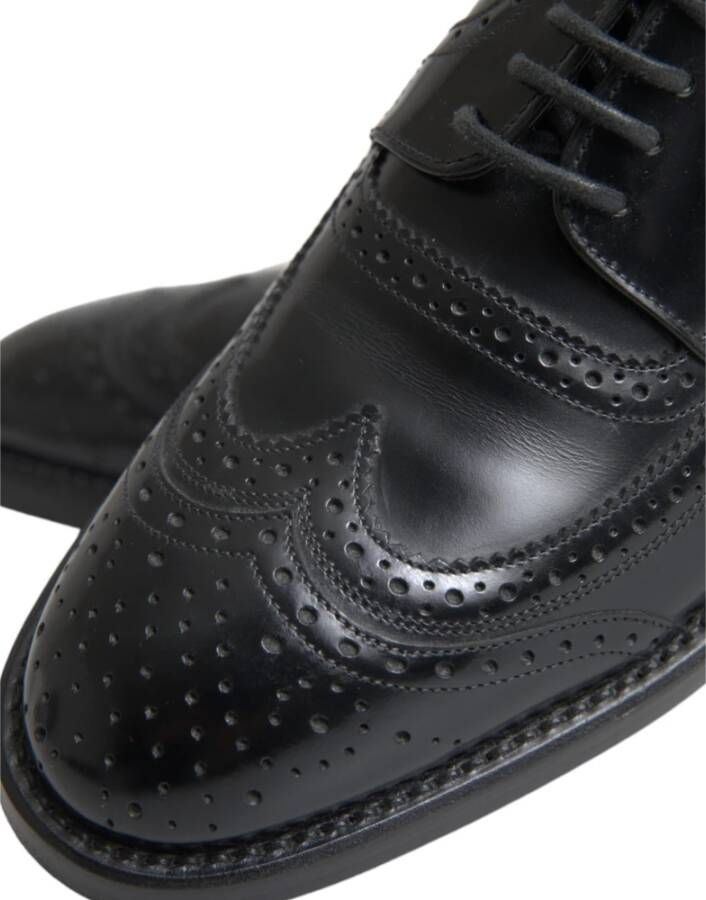 Dolce & Gabbana Zwarte Leren Oxford Wingtip Formele Schoenen Black Heren