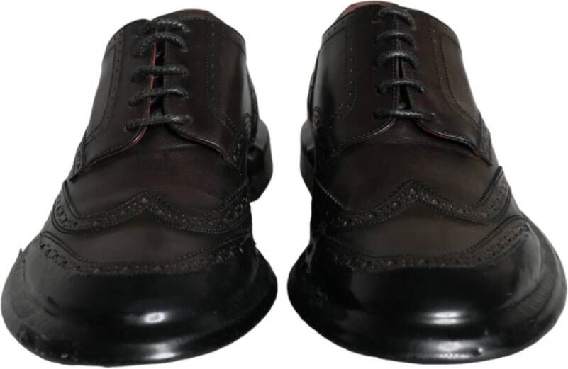 Dolce & Gabbana Zwarte Leren Oxford Wingtip Formele Schoenen Black Heren