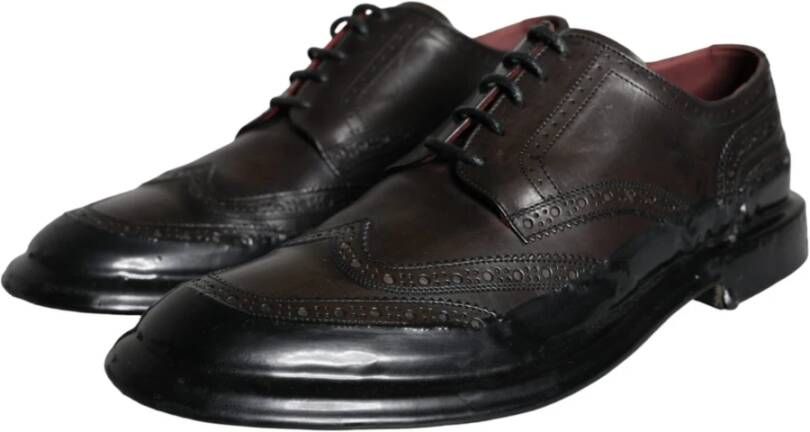 Dolce & Gabbana Zwarte Leren Oxford Wingtip Formele Schoenen Black Heren