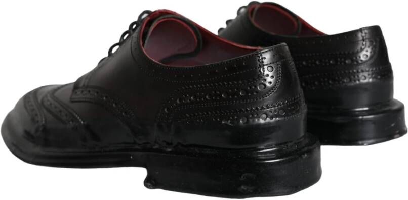 Dolce & Gabbana Zwarte Leren Oxford Wingtip Formele Schoenen Black Heren