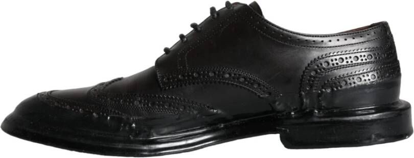 Dolce & Gabbana Zwarte Leren Oxford Wingtip Formele Schoenen Black Heren