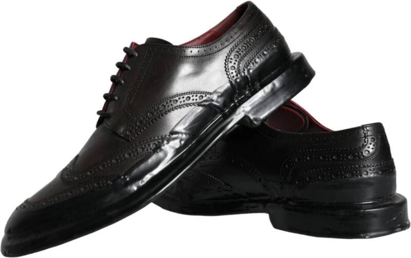 Dolce & Gabbana Zwarte Leren Oxford Wingtip Formele Schoenen Black Heren