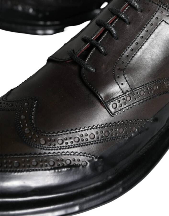 Dolce & Gabbana Zwarte Leren Oxford Wingtip Formele Schoenen Black Heren