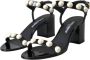 Dolce & Gabbana Zwarte leren parel hak sandalen Black Dames - Thumbnail 3