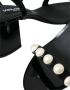 Dolce & Gabbana Zwarte leren parel hak sandalen Black Dames - Thumbnail 8