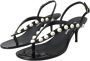 Dolce & Gabbana Zwarte Leren Parelhak Sandalen Black Dames - Thumbnail 3