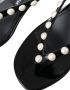 Dolce & Gabbana Zwarte Leren Parelhak Sandalen Black Dames - Thumbnail 8