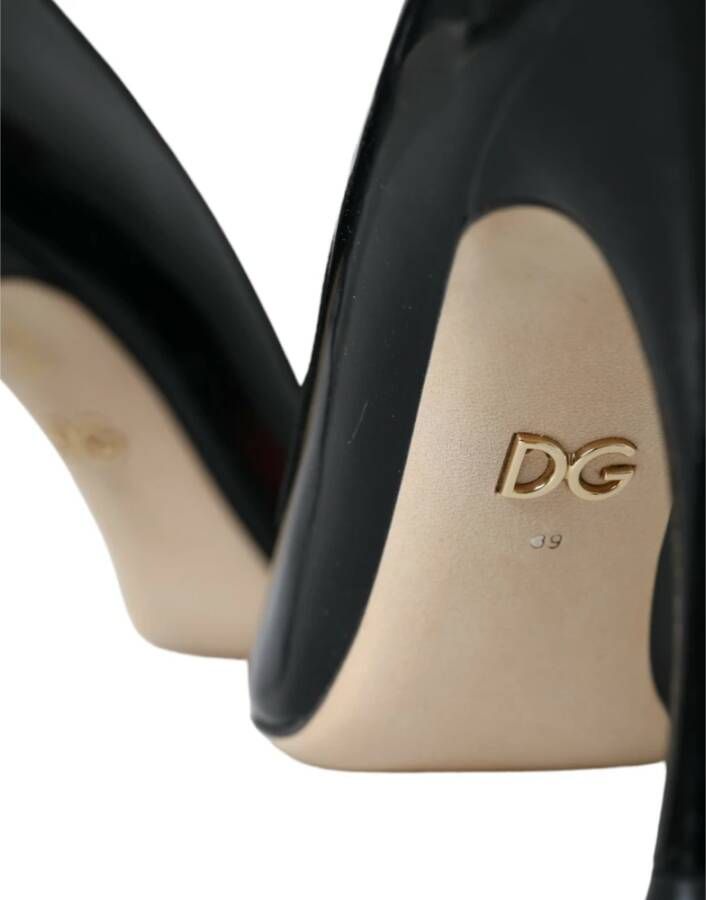 Dolce & Gabbana Zwarte leren patch hakken pompen schoenen Black Dames