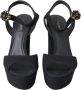 Dolce & Gabbana Zwarte leren platformhakken sandalen Black Dames - Thumbnail 2