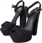 Dolce & Gabbana Zwarte leren platformhakken sandalen Black Dames - Thumbnail 3