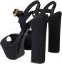 Dolce & Gabbana Zwarte leren platformhakken sandalen Black Dames - Thumbnail 4