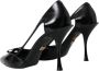 Dolce & Gabbana Zwarte Leren Puntige Hakken Pumps Black Dames - Thumbnail 4