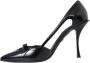 Dolce & Gabbana Zwarte Leren Puntige Hakken Pumps Black Dames - Thumbnail 5